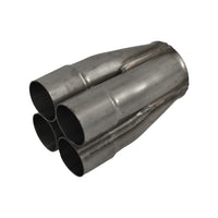 4 Into 1 Unpolished Stainless Steel Merge Collector 4 x 2" ID 3-1/2" Out 7-1/2" Long