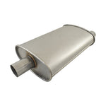 Aluminised Steel 2" Turbo Style Muffler Centre Inlet / Offset Outlet