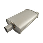 Aluminised Steel 2-1/4" Turbo Style Muffler Centre Inlet / Offset Outlet