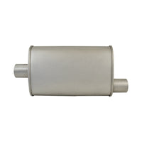 Aluminised Steel 2-1/2" Turbo Style Muffler Centre Inlet / Offset Outlet