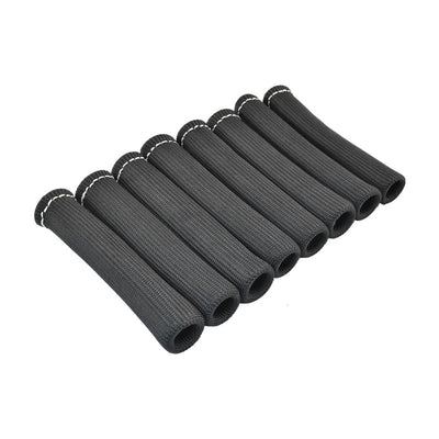 Black 6" Spark Plug Heat Sleeves Set of 8, Wire Lead Boot