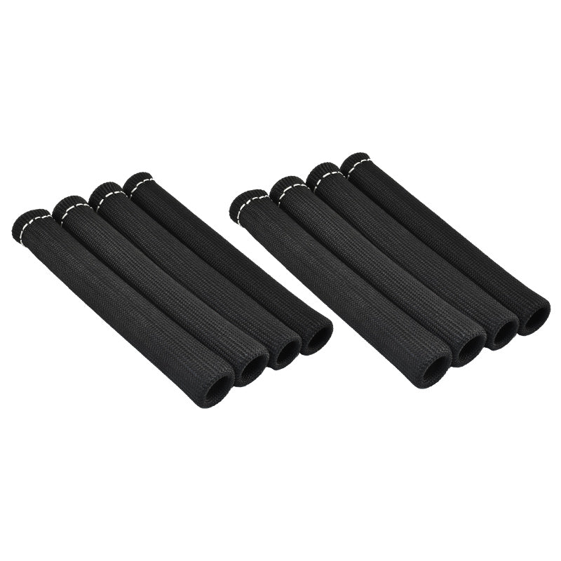 Black 7.5" Spark Plug Heat Sleeves Set of 8, Wire Lead Boot