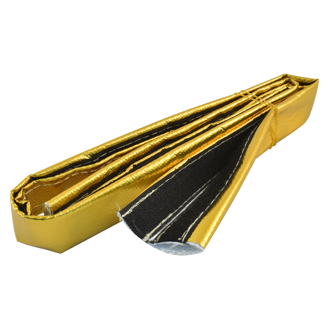Heat Reflective Sleeve With Hook And Loop Closure, 1" ID, 1m Gold