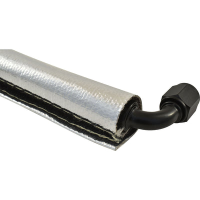 Heat Reflective Sleeve With Hook And Loop (Velcro) Closure, 1-1/2" ID, 1m Aluminium