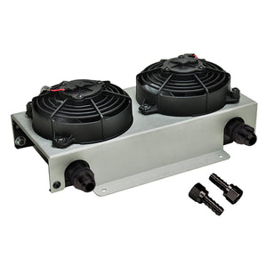 Derale 19 Row Hyper-Cool Dual Cool Remote Cooler, -10AN - DER-15845