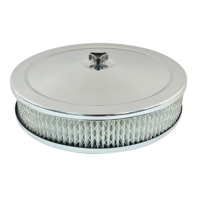 9" X 2" Air Cleaner Kit Chrome to Suit 2-5/8" Neck Carburettor suits 2 Barrel