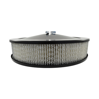 Air Cleaner Black 14" X 3" Recessed Base 5-1/8" Neck Holley, Edelbrock, Rochester, Quadrajet