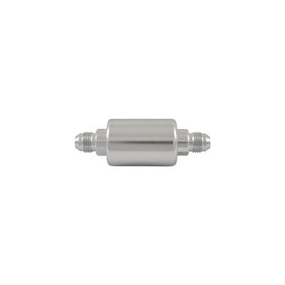 Chrome Steel Fuel Line Single Inlet with Billet Aluminium Filter for Edelbrock Carbs, 6AN Inlet