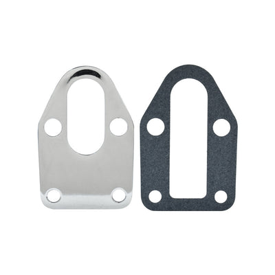 Chrome Small Block Chev Fuel Pump Mounting Plate, SBC 307 327 350 383