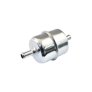 Torco Chrome Inline Fuel Filter 5/16" Hose Barb Inlet Outlet TCO-2836