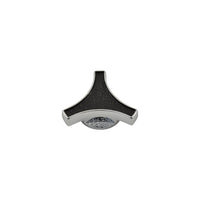 Large Tri-Star Air Cleaner Wing Nut, Chrome with Black Top