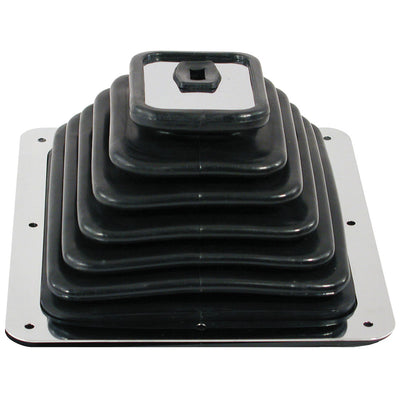 Large Rubber Shifter Boot with Chrome Plate Universal Fit 7-3/4" x 8-3/4"