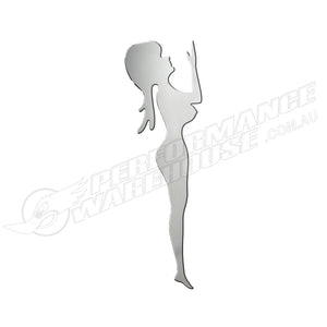 Chrome Nude Large Standing Girl Right Facing For Mud Flaps 22 Inch Height