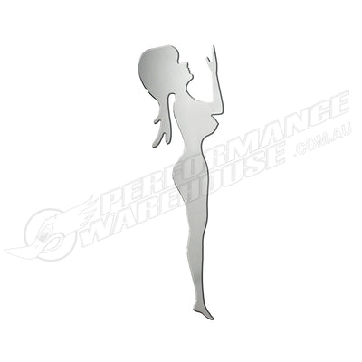 Chrome Nude Large Standing Girl Right Facing For Mud Flaps 22 Inch Height