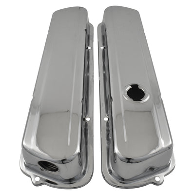 Chrome Steel Low OEM Style Valve Rocker Covers Pair suits Holden 253 308