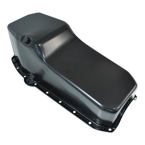 Black Steel Replacement Style Oil Pan Sump suits SB Chev L/H Dipstick 1955-79