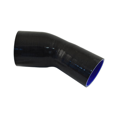 Takashi Black Silicone Hose 45 Degree Reducing Elbow 3-1/2" To 3" (89 to 76mm)