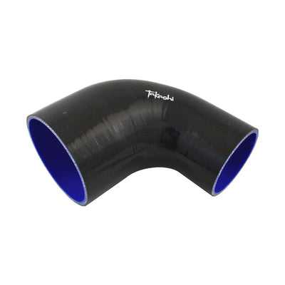 Takashi Black Silicone Hose 90 Degree Reducing Elbow 4" To 3" (101 to 76mm)