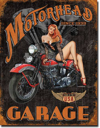 Motorhead Garage -Large Metal Tin Sign 40.6cm x 31.7cm Genuine American Made