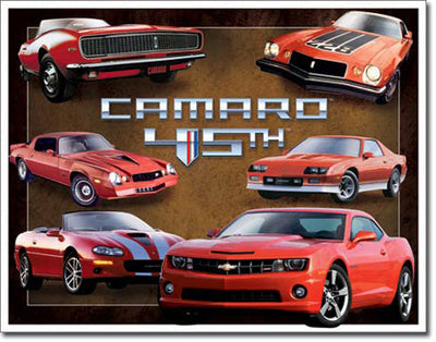 Camaro 45Th Anniversary - Large Metal Tin Sign 31.7cm x 40.6cm Genuine American Made