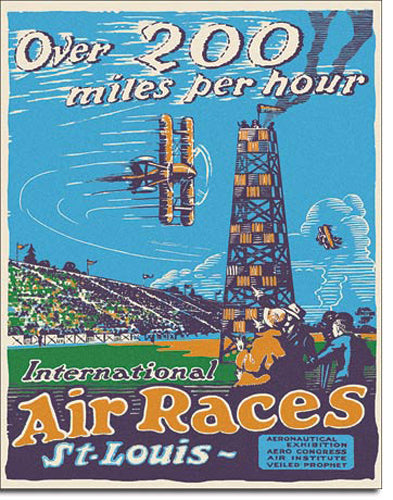 St Louis Air Races - Large Metal Tin Sign 40.6cm x 31.7cm Genuine American Made