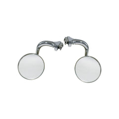 Chrome Curved Arm Peep Mirror - Outside Rear View Side Door Glass For Hot Rod & Rat Rod Builds