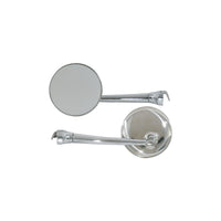 3" Round Straight Arm Polished Stainless Steel Rodder Peep Mirror Hot Rod