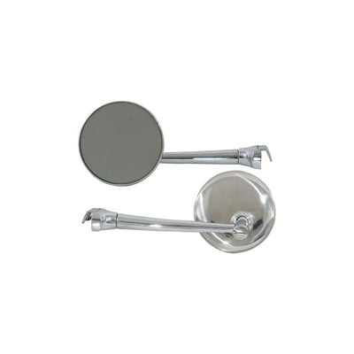 3" Round Polished Stainless Steel Rodder Peep Mirror Anti Glare Glass (Pair)