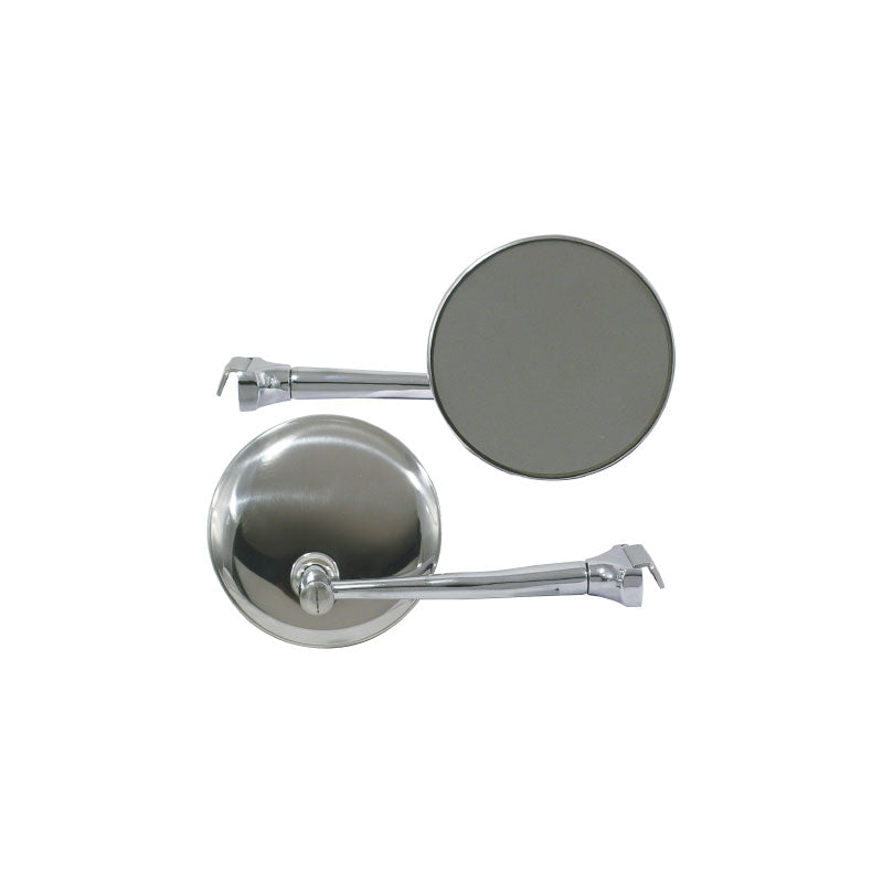 4" Round Polished Stainless Steel Rodder Peep Mirror Anti Glare Glass (Pair)