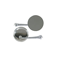 4" Round Polished Stainless Steel Rodder Peep Mirror Anti Glare Glass (Pair)