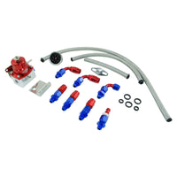 Cal Custom Aluminium EFI Fuel Pressure Regulator Kit - Red & Silver