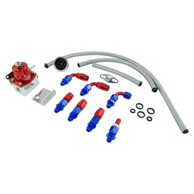 Cal Custom Aluminium EFI Fuel Pressure Regulator Kit - Red & Silver