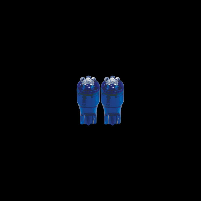 2X 3A RACING LED BLADE GLOBES BLUE T-10 2.1 X 9.5 BASE, 6 LED's PER GLOBE