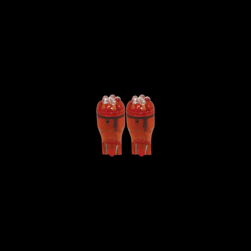 2X 3A RACING LED BLADE GLOBES RED T-10 2.1 X 9.5 BASE, 6 LED's PER GLOBE