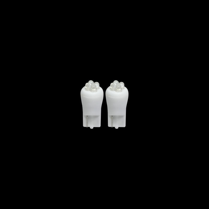 2X 3A RACING LED BLADE GLOBES WHITE T-10 2.1 X 9.5 BASE, 4 LED's PER GLOBE