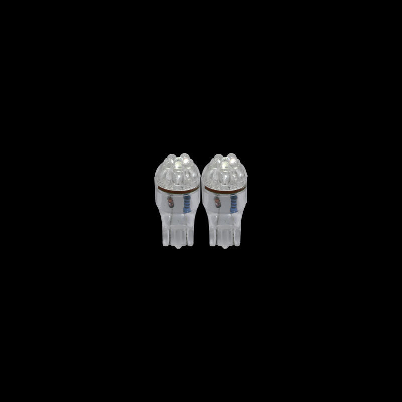 2X 3A RACING LED BLADE GLOBES WHITE T-10 2.1 X 9.5 BASE, 6 LED's PER GLOBE