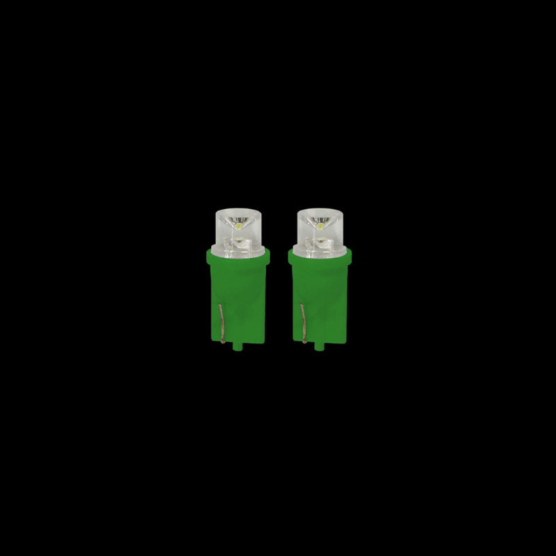 2X 3A Racing Led Blade Globes Green T-10 2.1 X 9.5 Base, Wide Angle