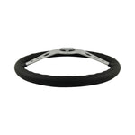 15" Aluminium 6 Bolt Steering Wheel Black Leather Full-Wrap Spokes w/Holes