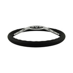 15" Aluminium 9 Bolt Steering Wheel Black Leather Full-Wrap Spokes w/Holes