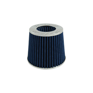 3A Racing Twin Air Filter Chrome Top Blue Element 76mm Neck
