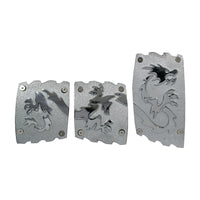 Dragon Pedal Pads Manual Trans 3 Piece Chrome/Silver - Unique and Distinctive