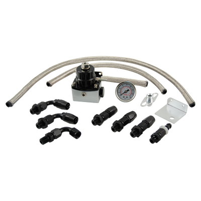 Cal Custom Fuel Pressure Regulator Kit Black & Silver