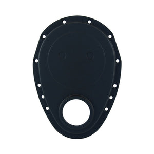 Cal Custom Small Block CHEV Timing Cover Black Aluminium, SBC, Chevrolet