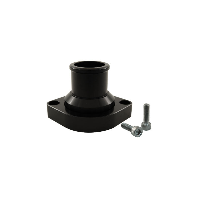 Cal Custom GM LS1 LS2 Swivel Neck Thermostat Housing Black Anodised Aluminium Straight Up