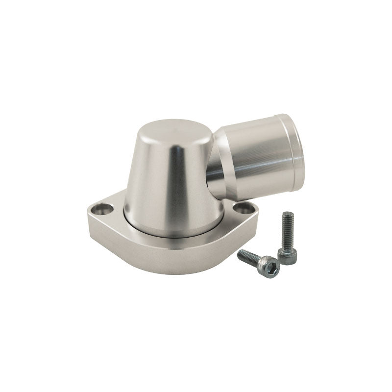Cal Custom GM LS1 LS2 Swivel Neck Thermostat Housing Clear Anodised Aluminium 90 Degree
