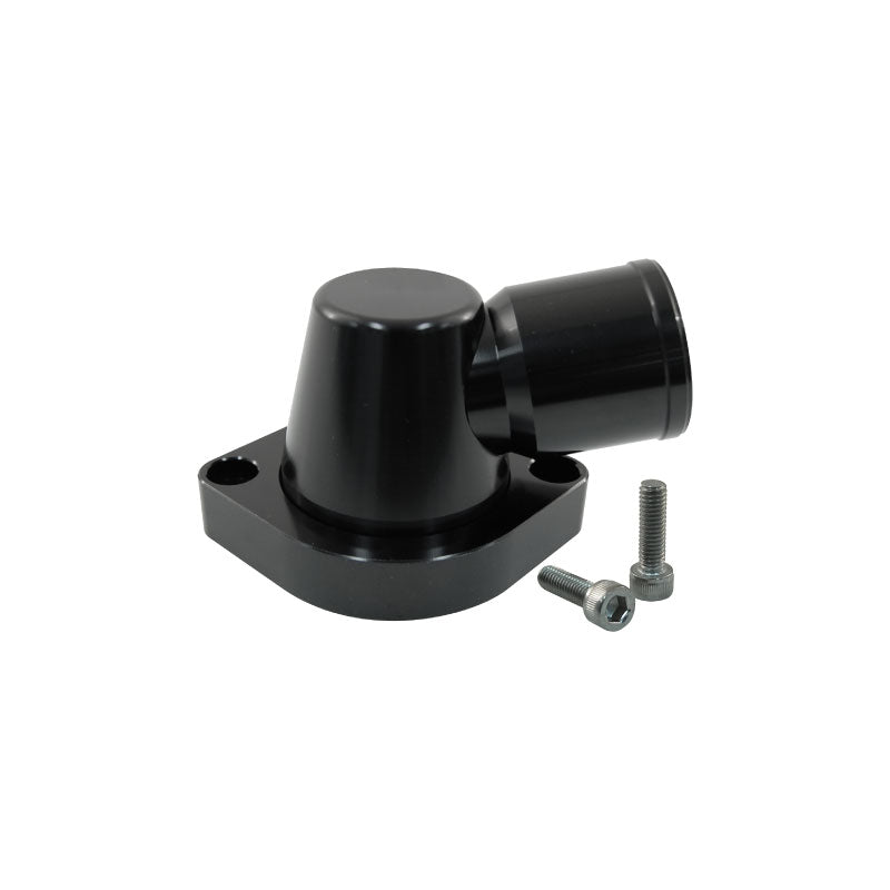Cal Custom GM LS1 LS2 Swivel Neck Thermostat Housing Black Anodised Aluminium 90 Degree