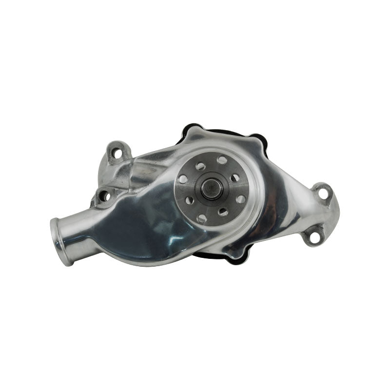 Polished Aluminum High-Flow Water Pump For SBC Chevy 305 327 350 400 – Long Style, Standard Rotation, Dual Bolt Pattern