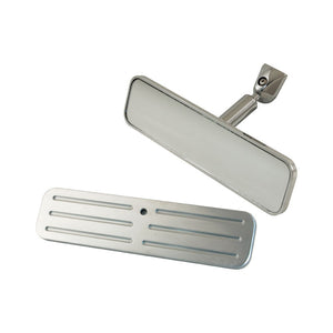 Cal Custom Rectangular Rear View Interior Mirror Ball Milled Design Aluminium