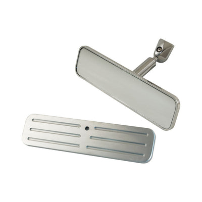 Cal Custom Rectangular Rear View Interior Mirror Ball Milled Design Aluminium