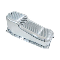 SB CHEV 1985 Up Polished Finned Aluminium Oil Pan Sump Right-Hand Dipstick